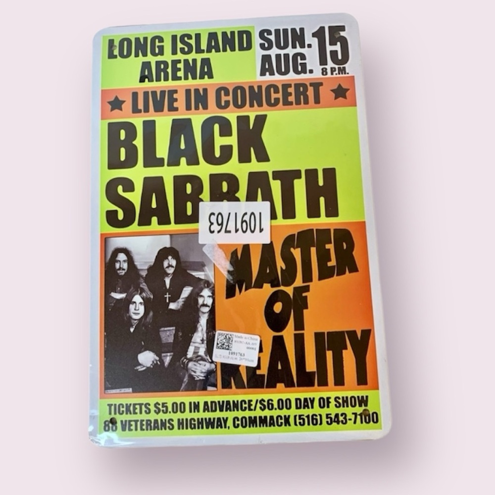 Black Sabbath Master Of Reality Aluminum Metal Concert Poster New in Package
